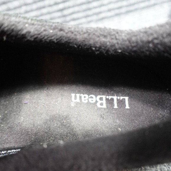 LL Bean Shoes Mens 14 M Black Suede Moccasin Slip On Comfort Walking - Picture 9 of 10